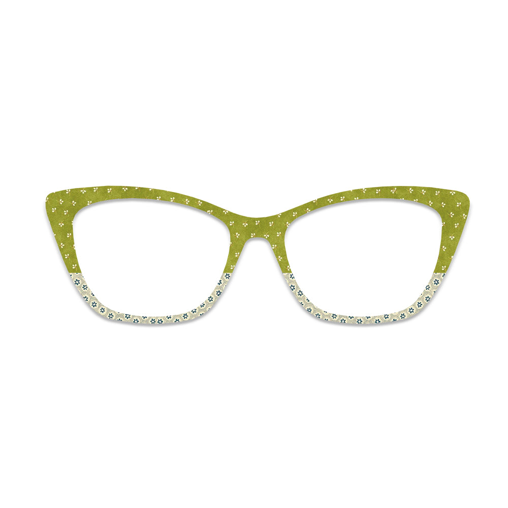 Green Floral Splice Glasses Toppers #1823215305