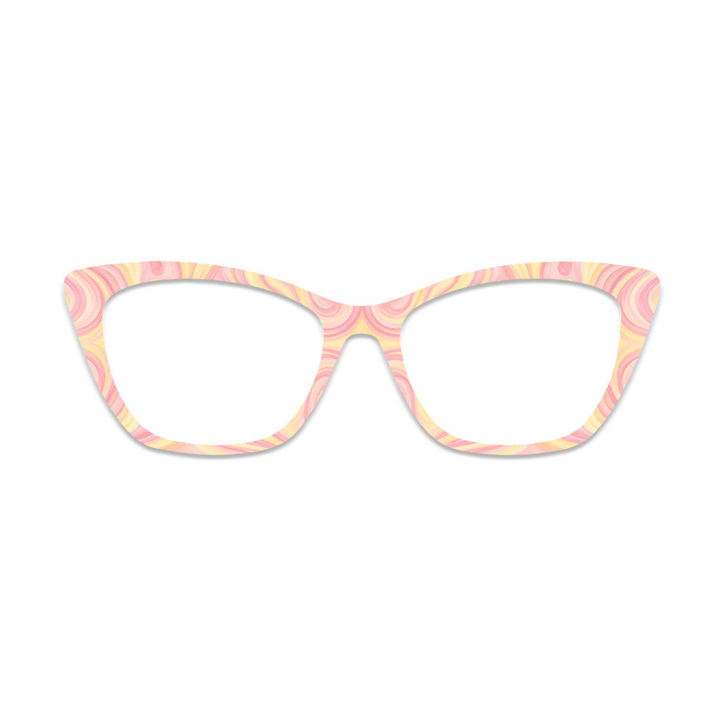 Pink Yellow Swirl Fluid Glasses Toppers #2150206239