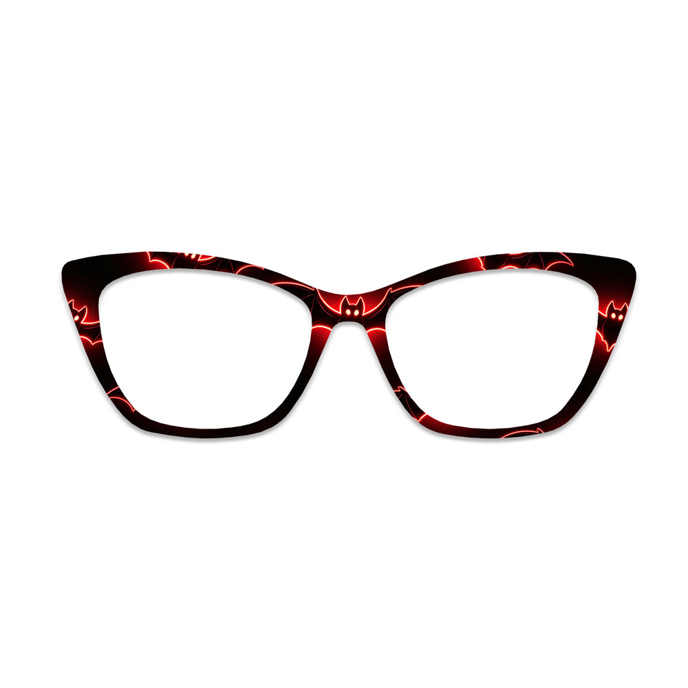 Neon Red Bat Glasses Toppers #1326677631