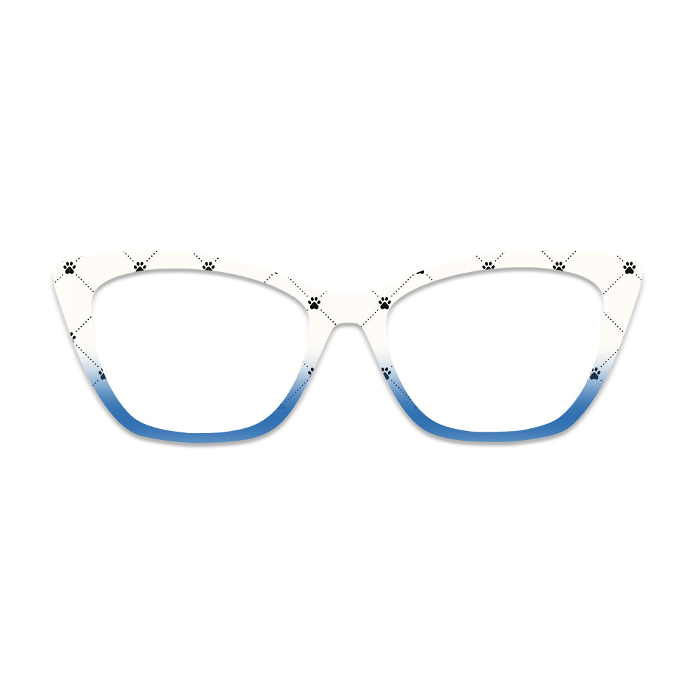 Gradient Lattice Paw Print Pattern Glasses Toppers #8402712631