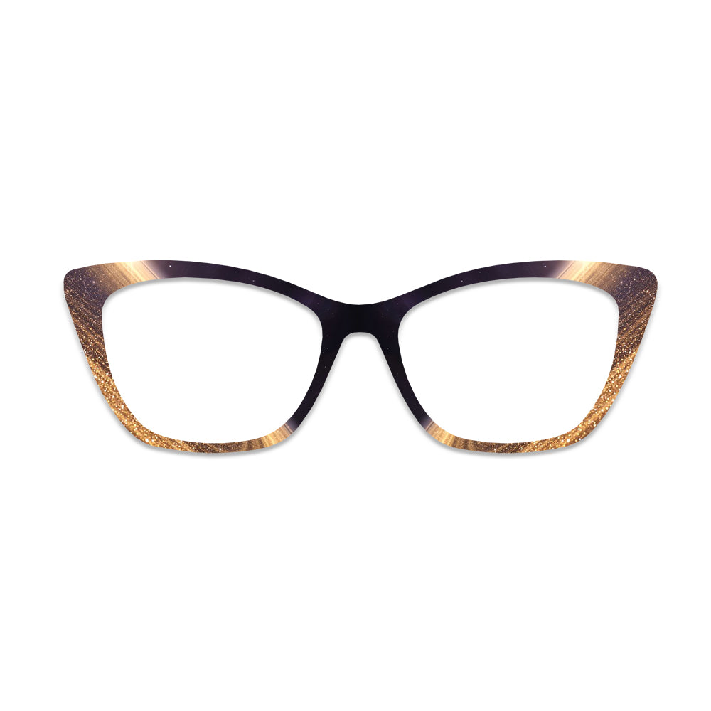 Black Gold Glitter Starry Glasses Toppers #6800737034