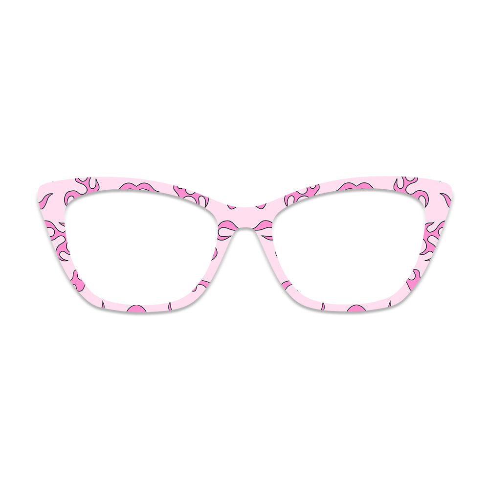 Pink Flame Pattern Glasses Toppers #6099406184