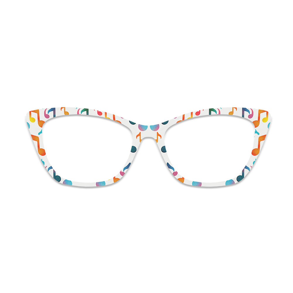 Colorful Music Note Pattern Glasses Toppers #1224550620