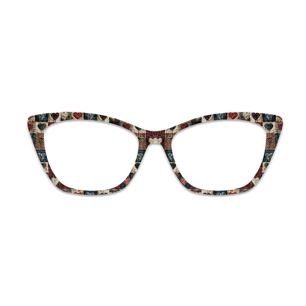 Vintage Patchwork Heart Glasses Toppers #6479707313
