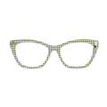 Green White Plaid Rabbit Bow Glasses Toppers #8243630804