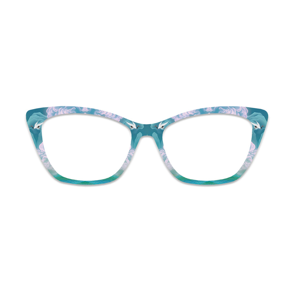 Crane Cloud Mountain Pattern Glasses Toppers #2124463855