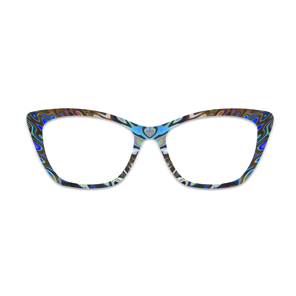 Iridescent Fluid Swirl Glasses Toppers #7200888219