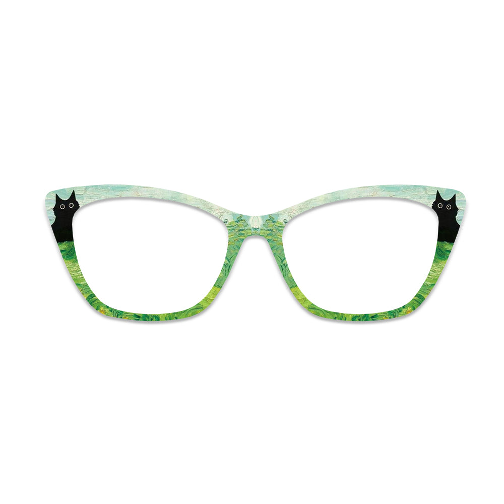 Black Cat Oil Painting Glasses Toppers #2290259126