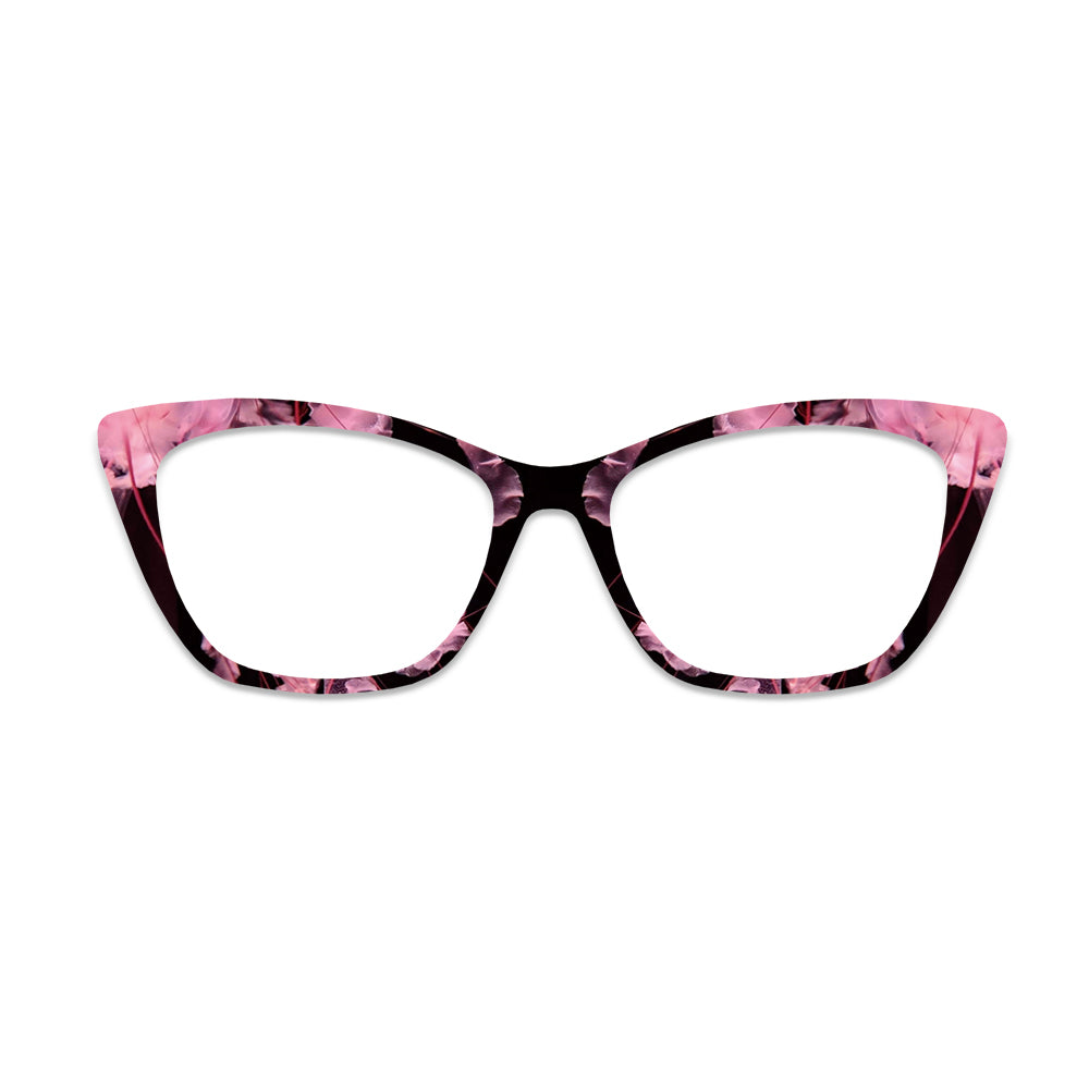 Black Pink Rose Floral Glasses Toppers #6448798300