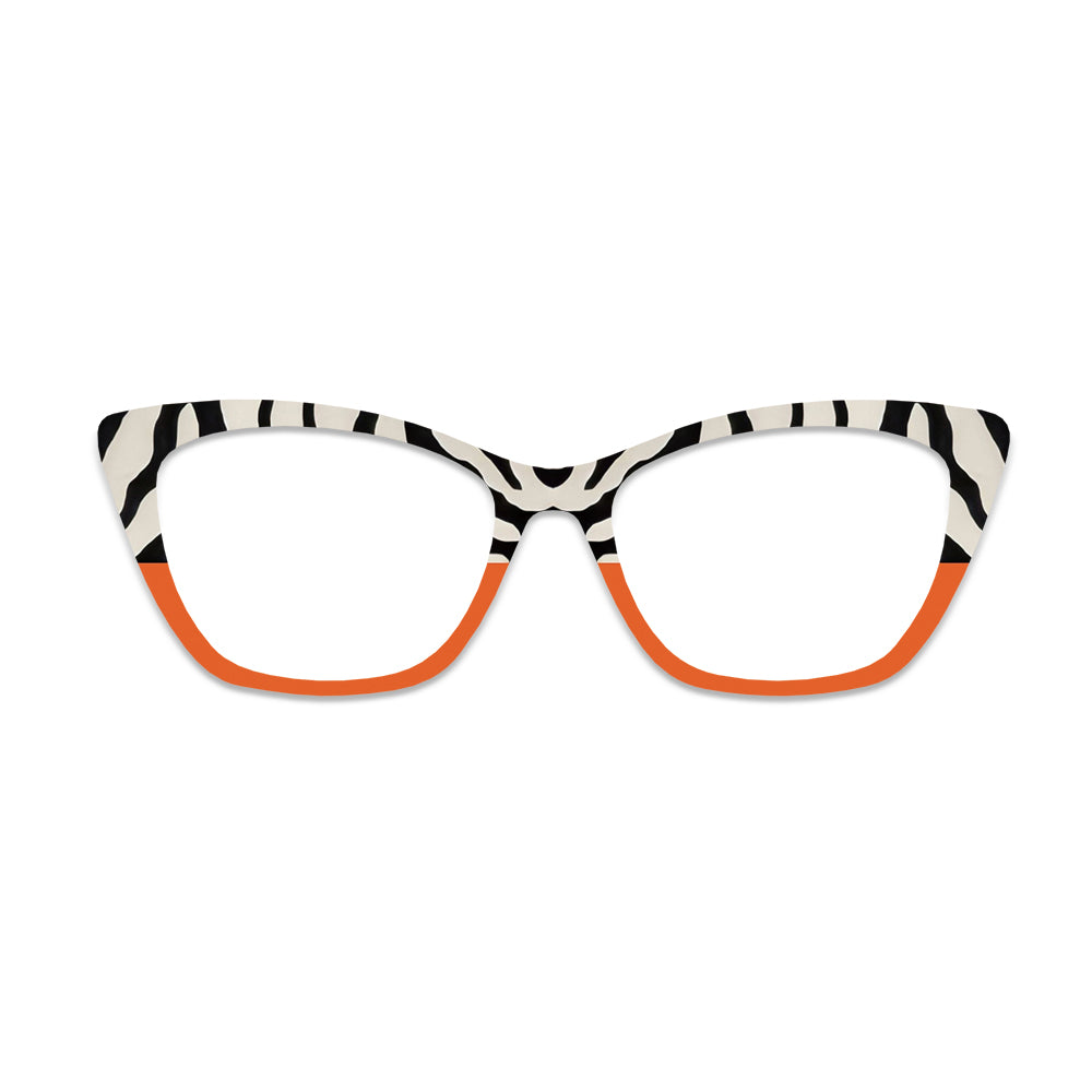 Zebra Print Color Block Glasses Toppers #2313045242