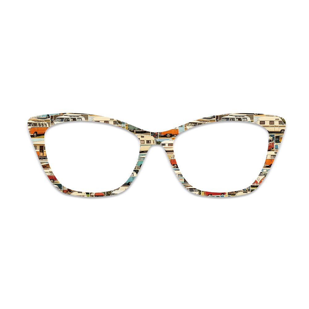 Vintage Camper Van Collage Glasses Toppers #7181691258