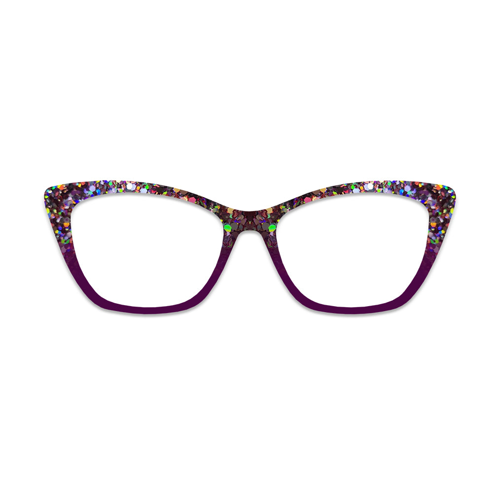 Purple Holographic Glitter Glasses Toppers #3895350504