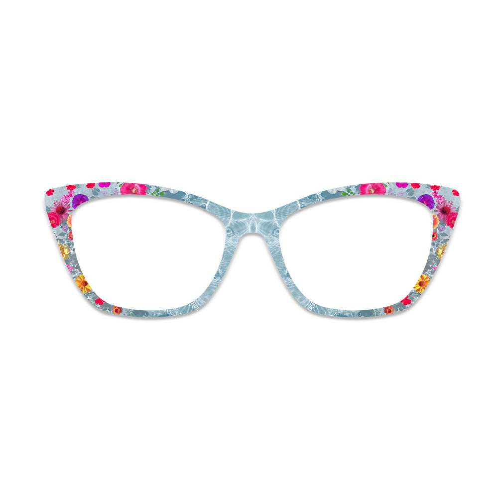 Water Floral Pattern Glasses Toppers #3264309633