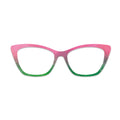 Pink Green Crack Gradient Glasses Toppers #6689389516