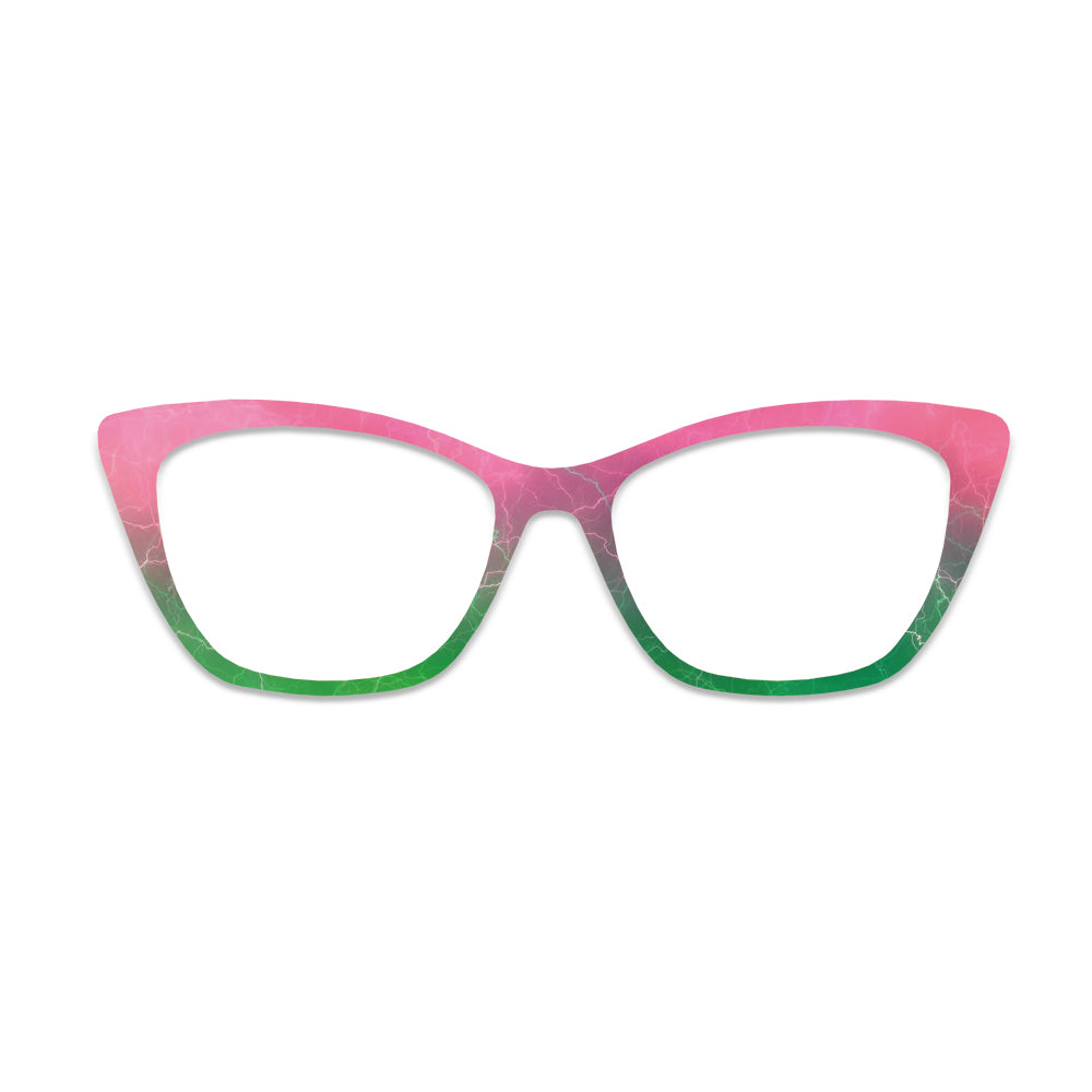Pink Green Crack Gradient Glasses Toppers #6689389516