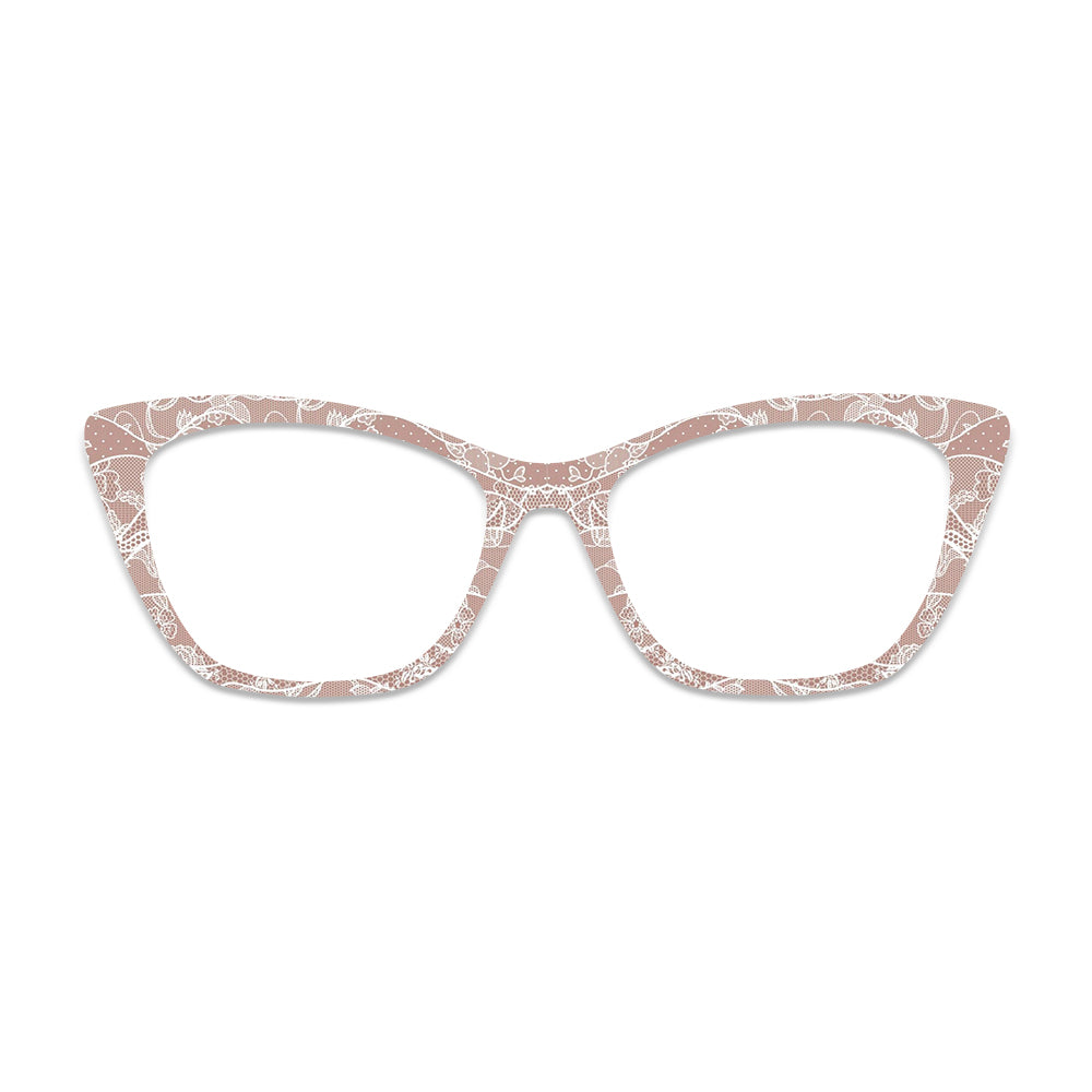 Nude Pink Lace Pattern Glasses Toppers #9968672094