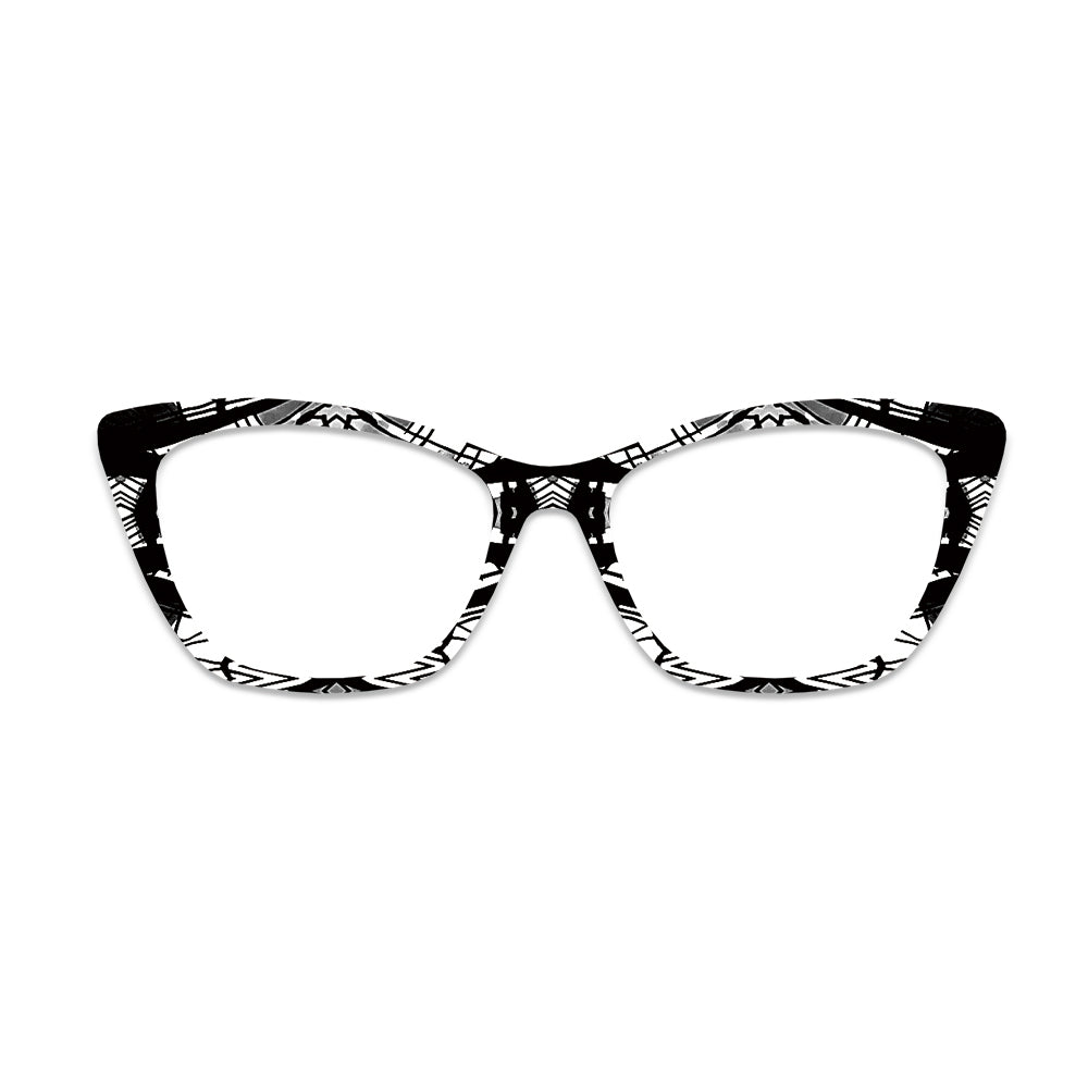 Black White Geometric Pattern Glasses Toppers #3091252645