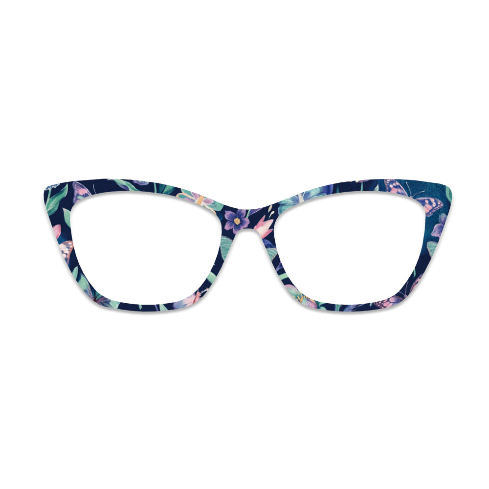 Watercolor Butterfly Floral Pattern Glasses Toppers #3136481698