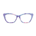 Purple Blue Tropical Floral Leaf Glasses Toppers #4260285480
