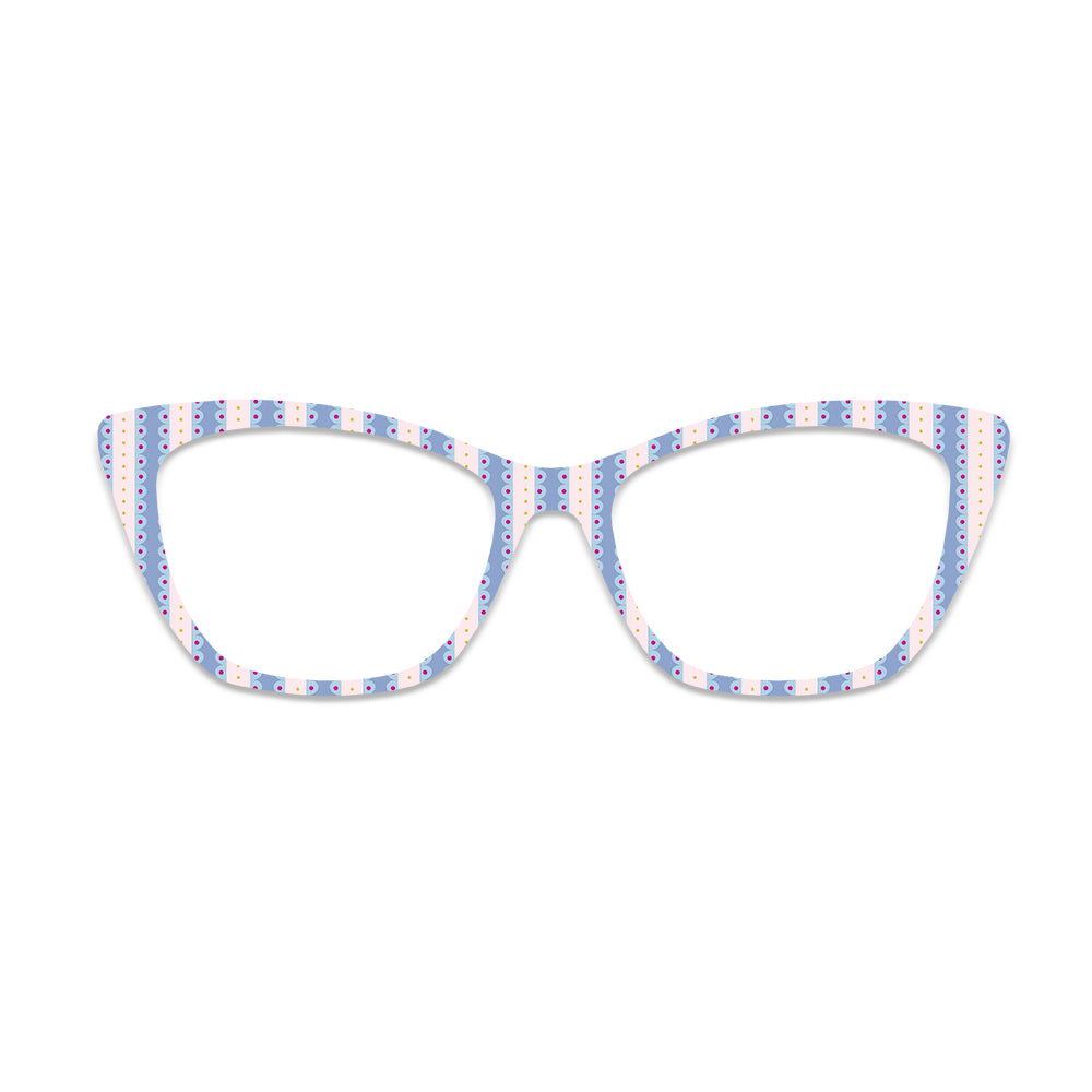 Pastel Striped Dot Pattern Glasses Toppers #3358499101