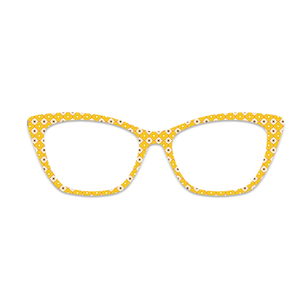 Yellow Tiny Floral Pattern Glasses Toppers #7971975548