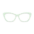 Green White Checker Cloud Pattern Glasses Toppers #2186720144