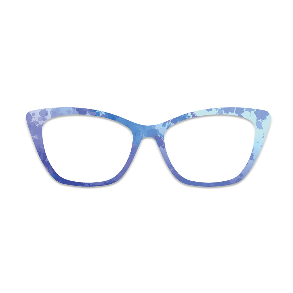 Blue Watercolor Splash Pattern Glasses Toppers #3761015291