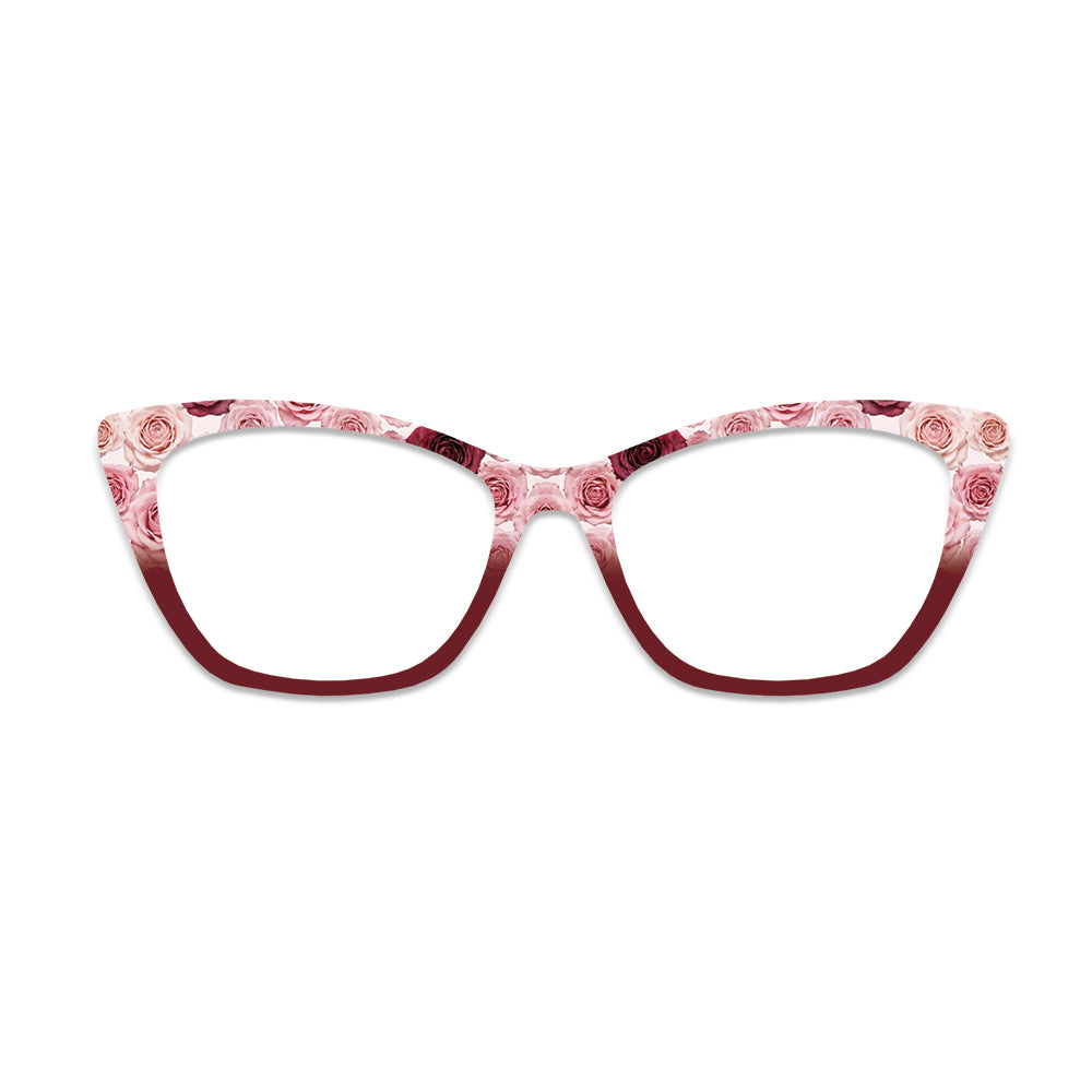 Wine Red Rose Glasses Toppers #5738753049