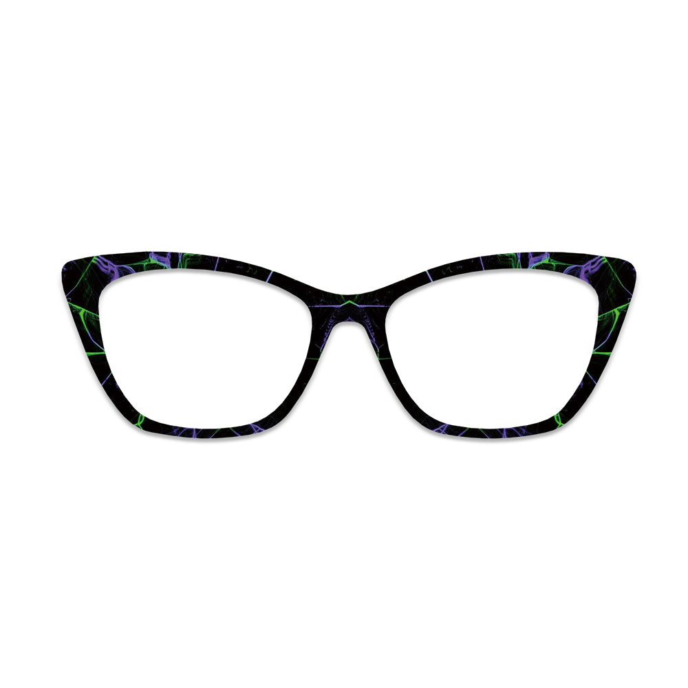 Black Green Purple Fluid Texture Glasses Toppers #6479698167