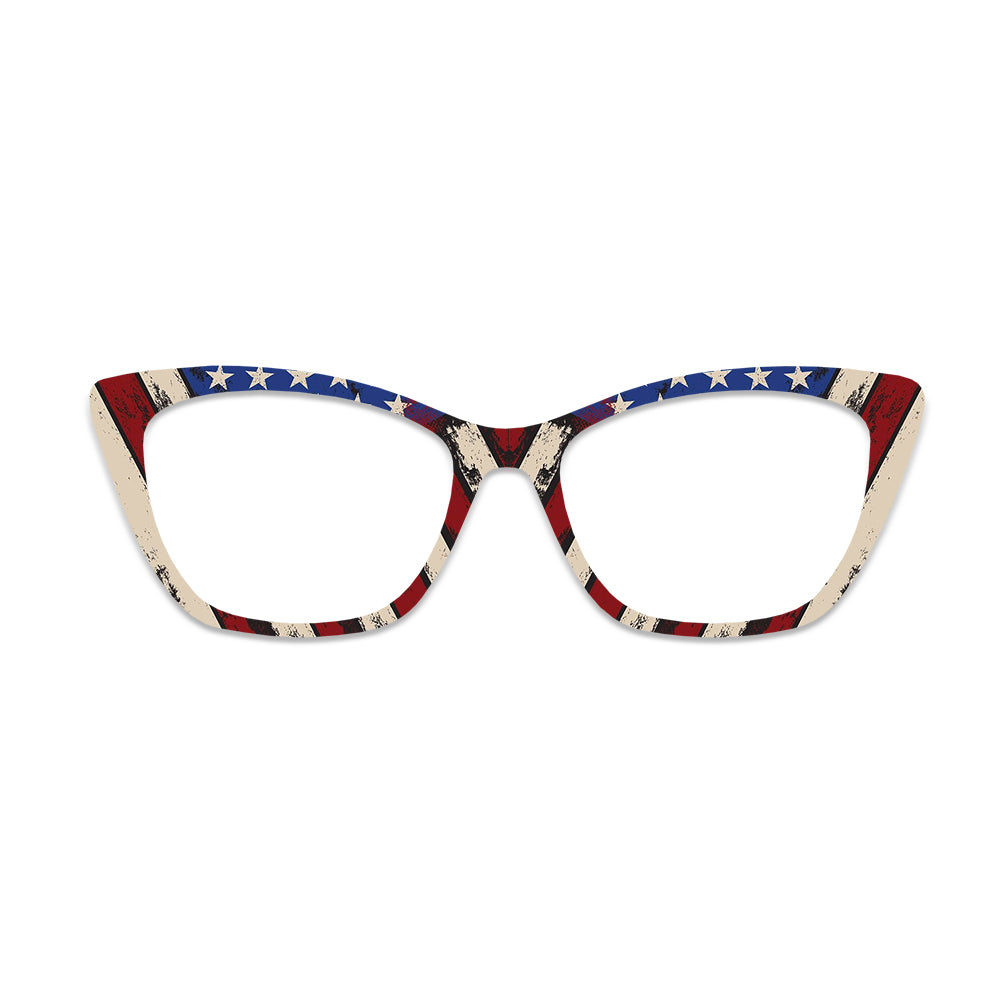 Vintage Distressed Star Stripe Glasses Toppers #7284442630