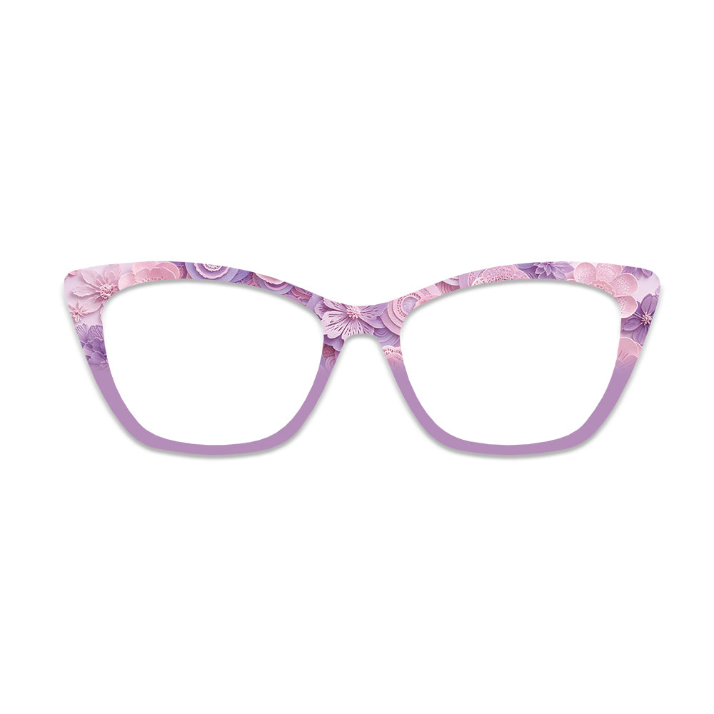 Pink Purple Floral Glasses Toppers #6982084832