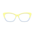 Yellow Light Blue Two Tone Glasses Toppers #6325081097