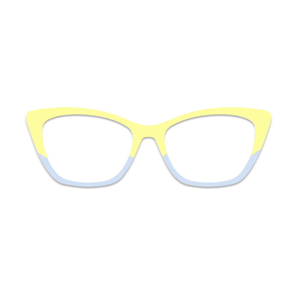 Yellow Light Blue Two Tone Glasses Toppers #6325081097