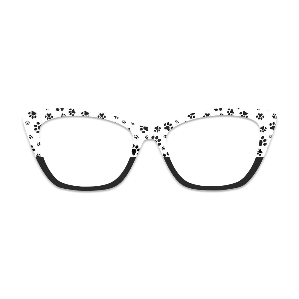 Black White Paw Print Pattern Glasses Toppers #1612071274