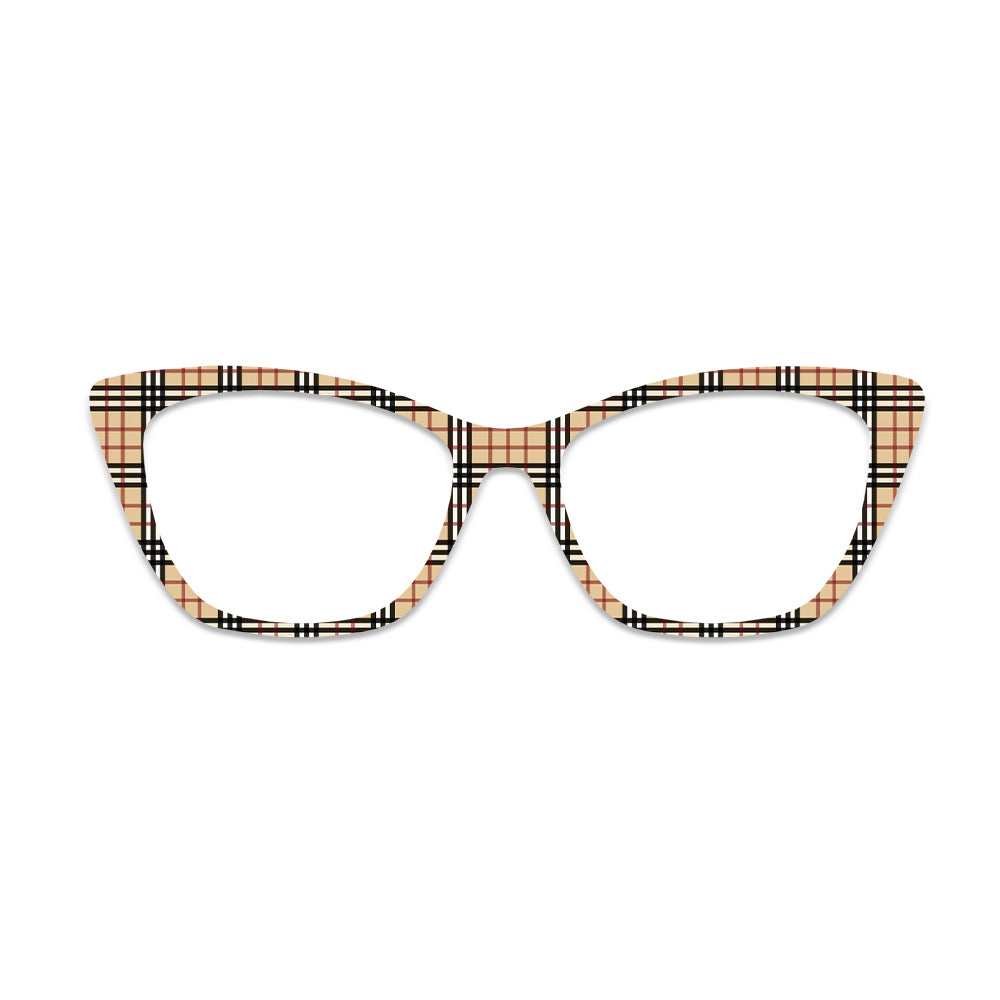 Classic Khaki Plaid Glasses Toppers #7417530407