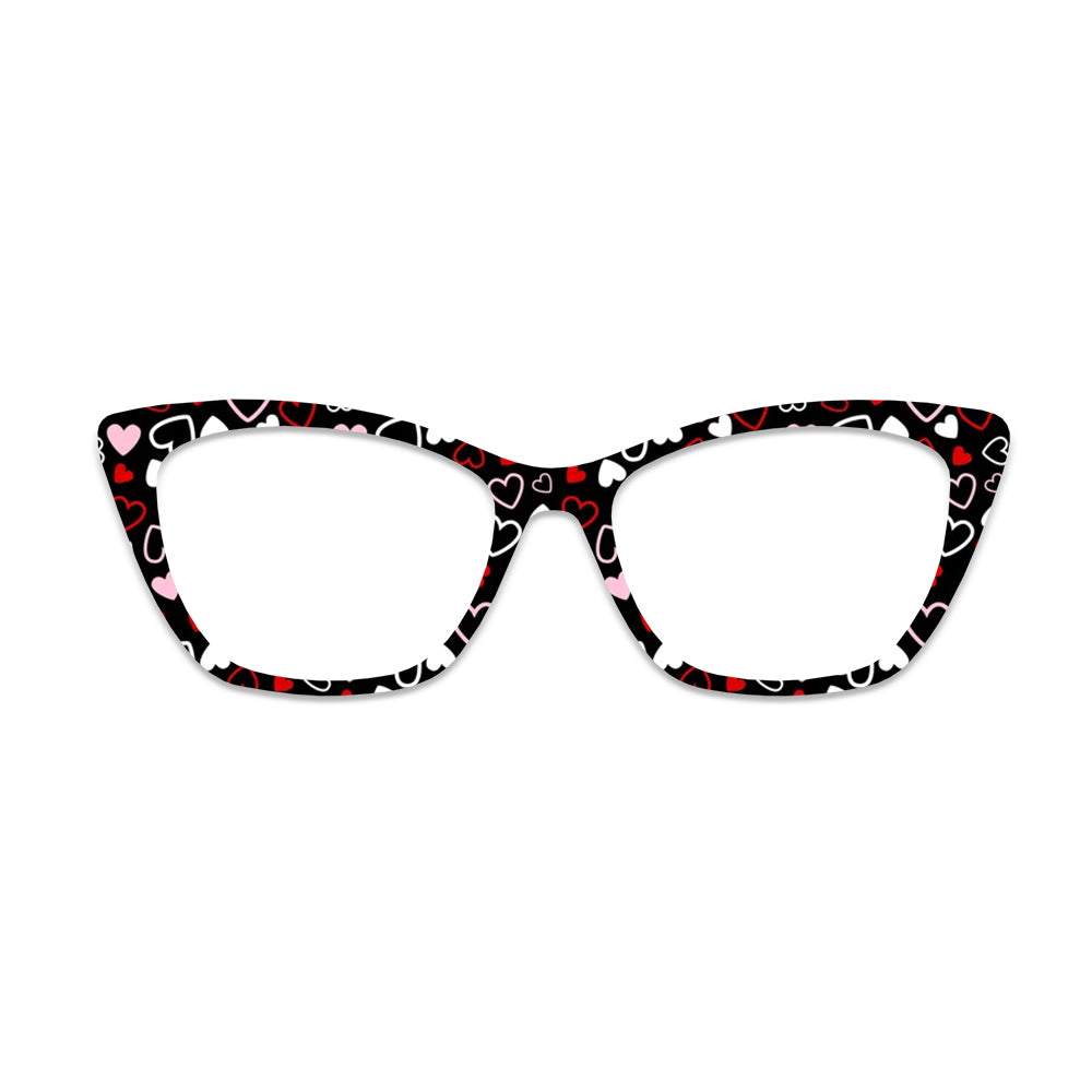 Black Background Heart Glasses Toppers #5851653137