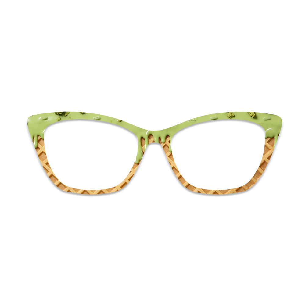 Matcha Ice Cream Waffle Glasses Toppers #4883686036