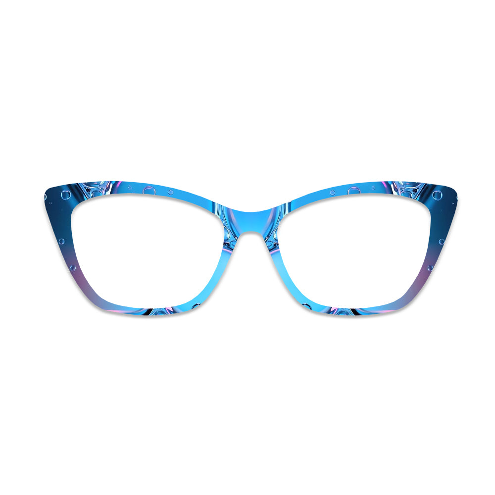 Blue Purple Water Bubble Pattern Glasses Toppers #1783483081