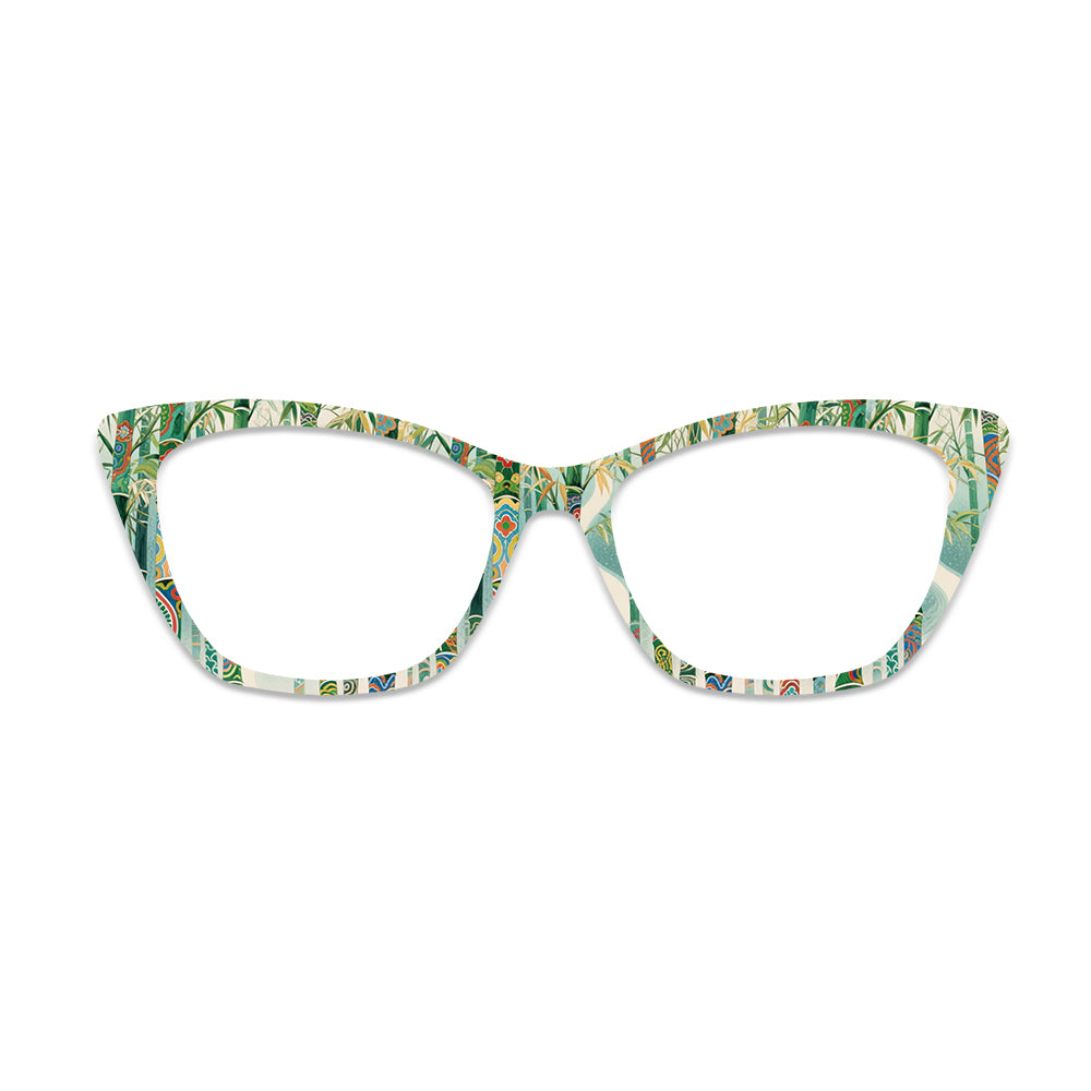 Green Bamboo Decorative Pattern Glasses Toppers #4050298533