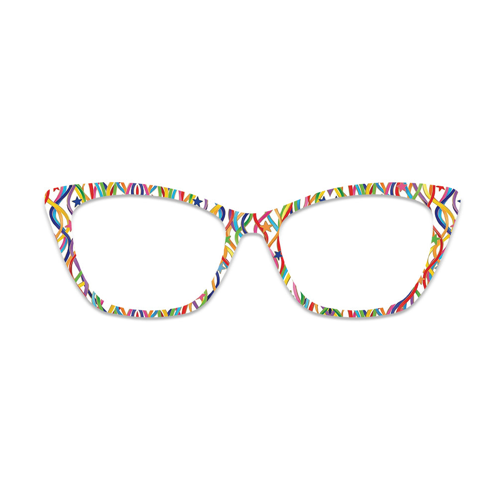 Rainbow Tangled Lines Pattern Glasses Toppers #4382842574