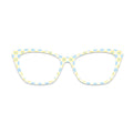 Blue Yellow Checker Sun Pattern Glasses Toppers #2891011788