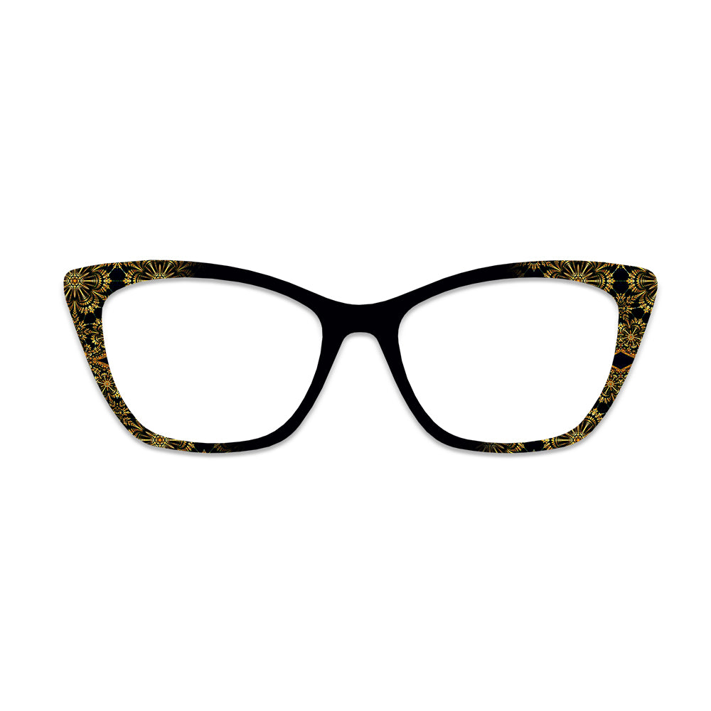 Black Background Gold Mandala Glasses Toppers #2680476940