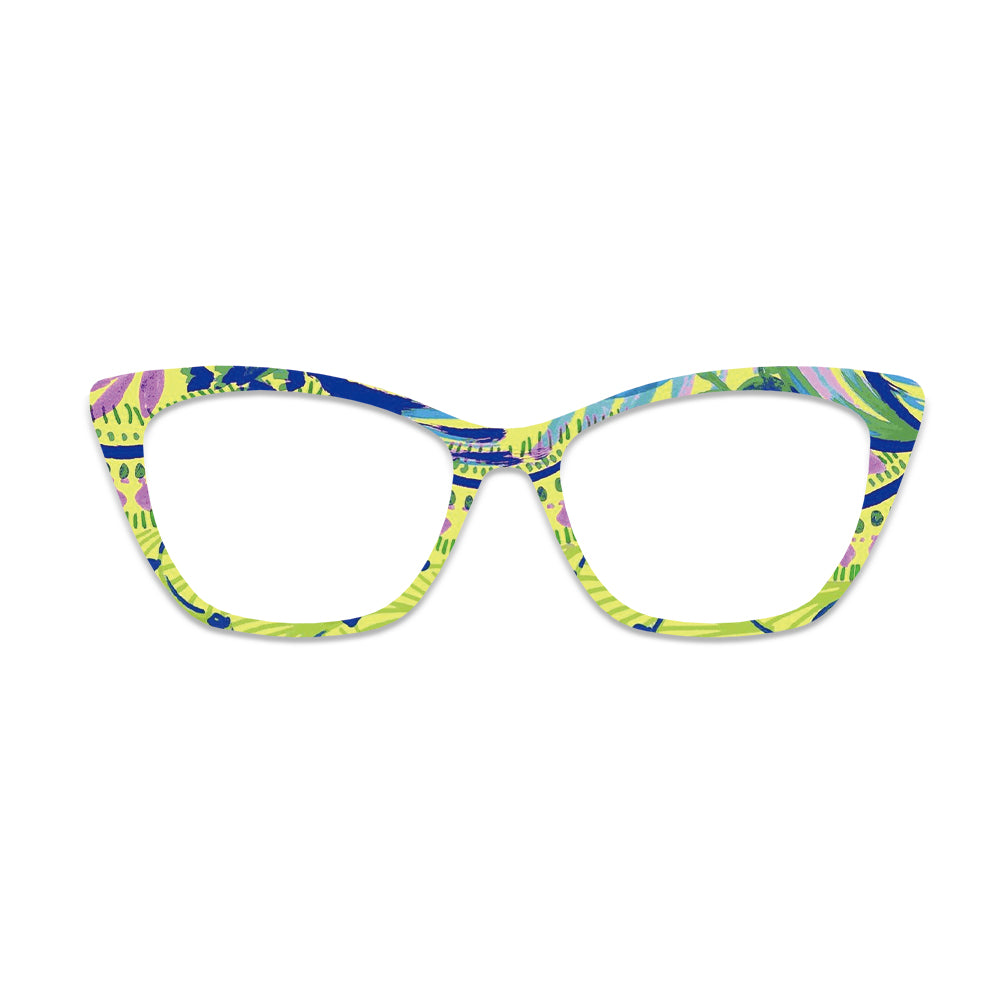 Tropical Brush Stroke Pattern Glasses Toppers #4418953259
