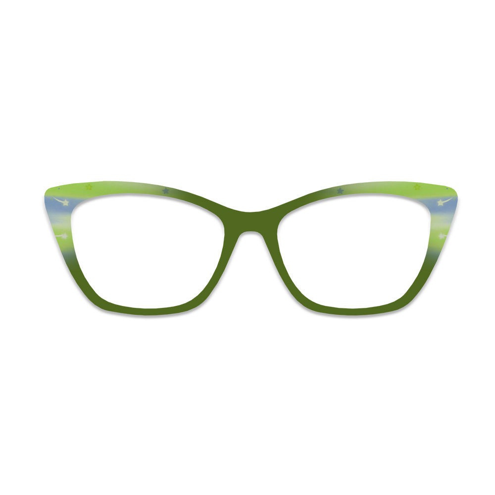 Green Blue Gradient Star Pattern Glasses Toppers #1633992088