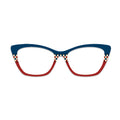 Red Blue Check Splice Glasses Toppers #4104745622