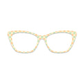 Light Orange‑Green Checkered Floral Pattern Glasses Toppers #9113708391