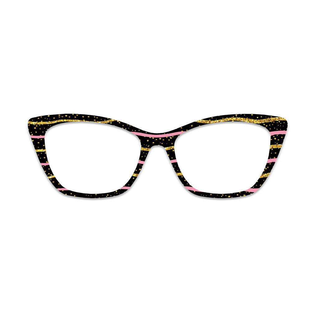 Gold Glitter Stripe Glasses Toppers #5586382153