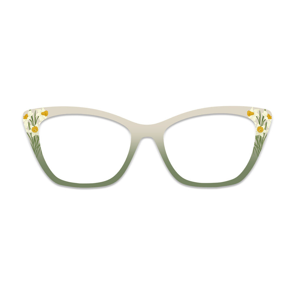 Gradient Daffodil Flower Pattern Glasses Toppers #7048093692