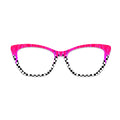 Pink Flame Checkerboard Pattern Glasses Toppers #1782179540