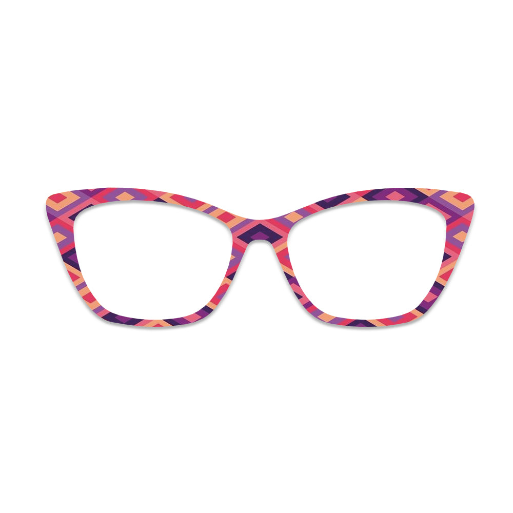 Pink Purple Geometric Ethnic Glasses Toppers #7033107815